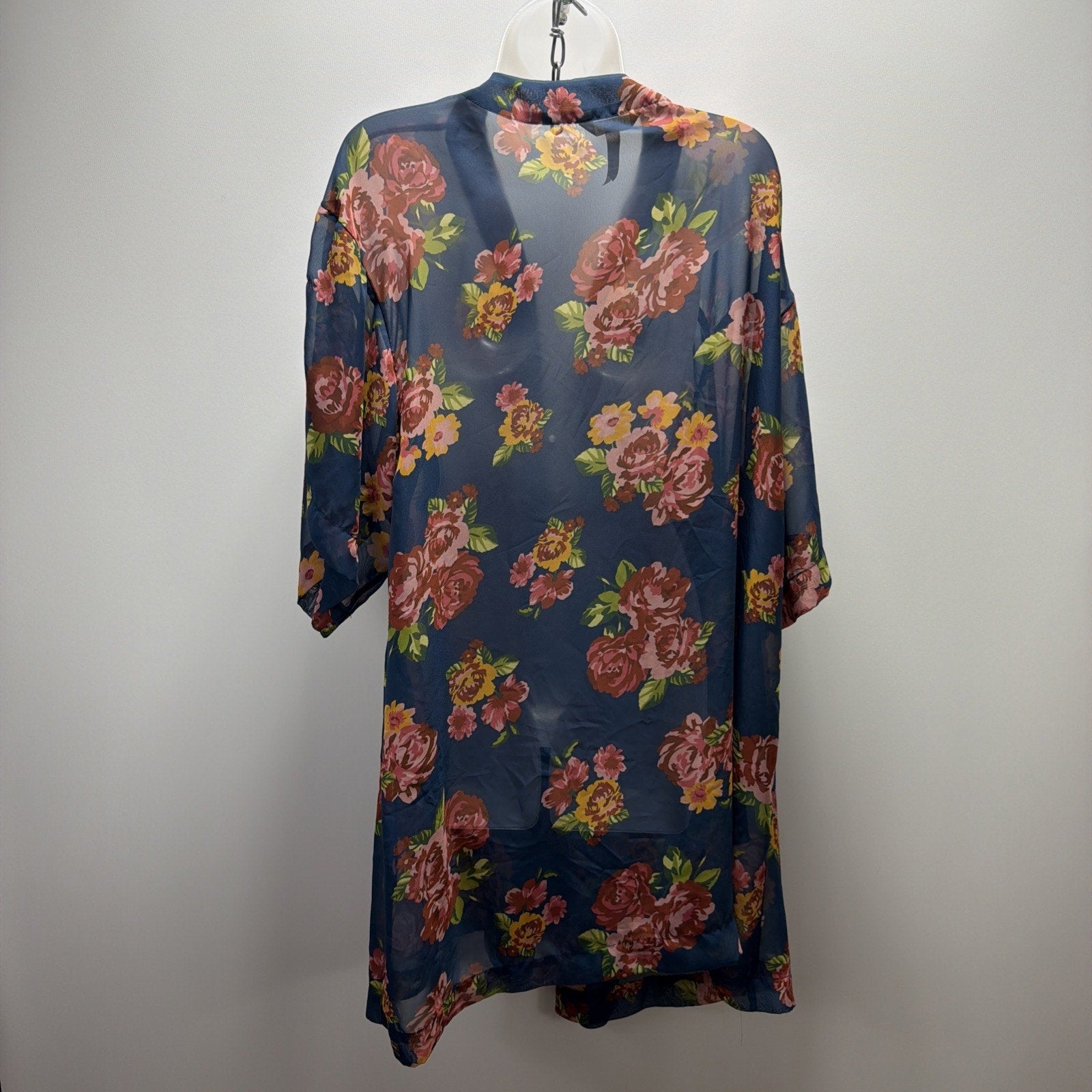 Matilda Jane Watch The Sunrise Blue Floral Open Front Sheer Kimono Size M/L
