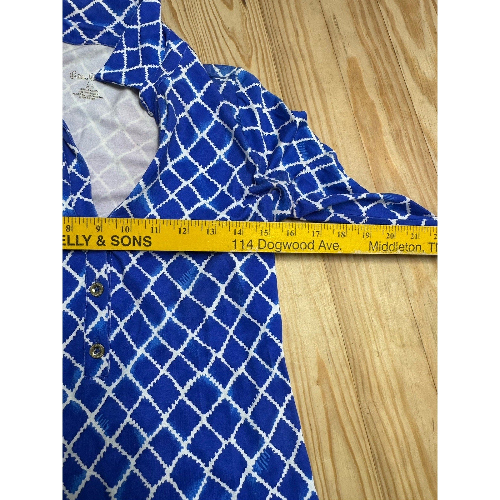 Lilly Pulitzer UPF 50+ Ansley Polo Dress Blue Grotto Engineered Tide Up Size XS