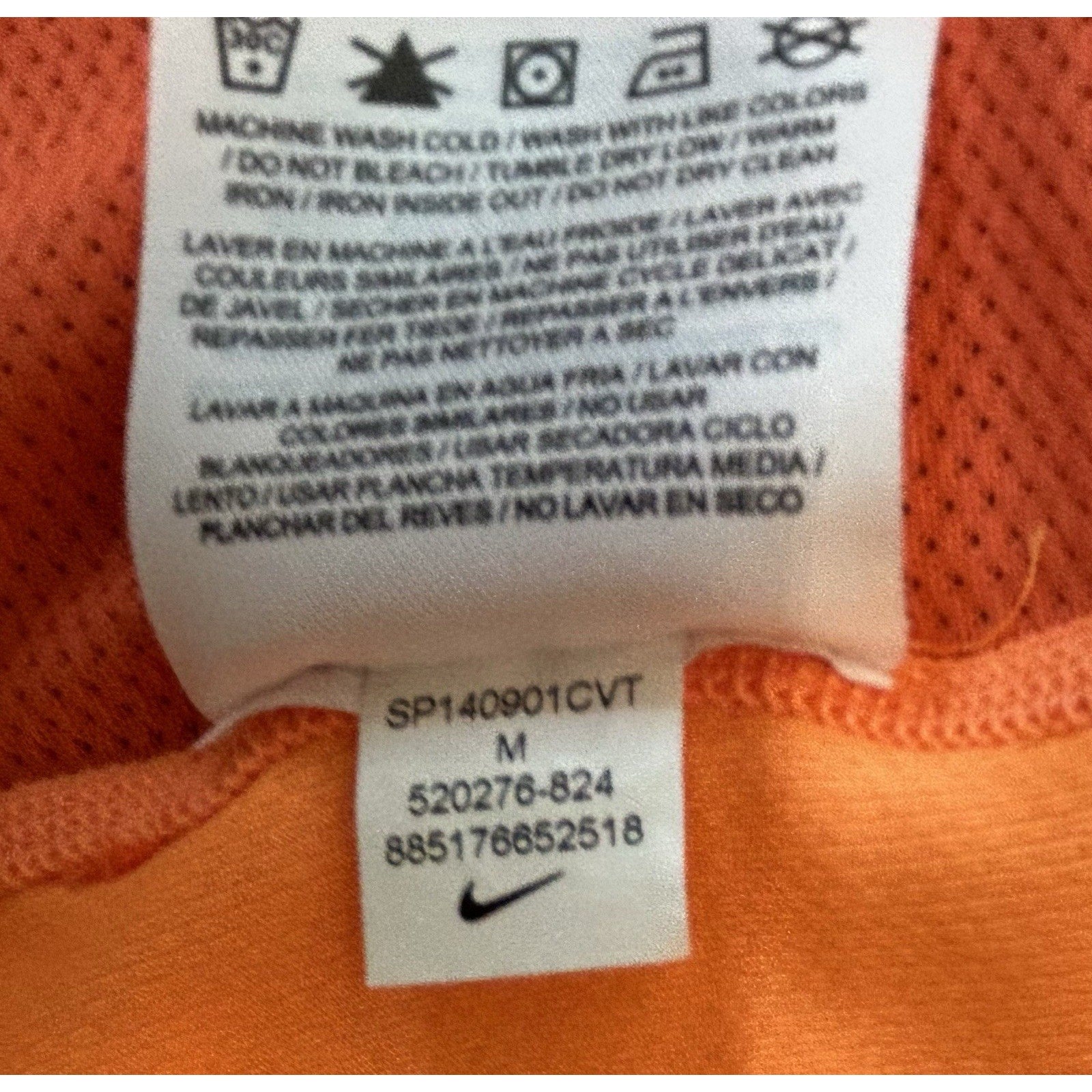 NIKE | DRI-FIT Women's Size Medium Orange Active T-Shirt Running Reflective Mesh