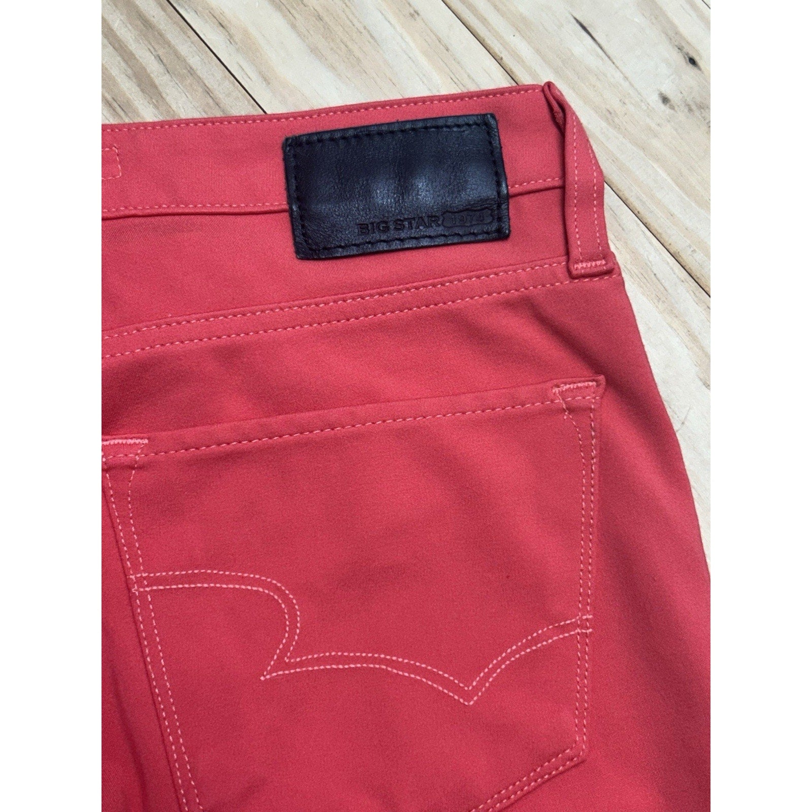 Big Star Colette Skinny Jeans Women's Size 29 Coral Mid Rise Leggings.