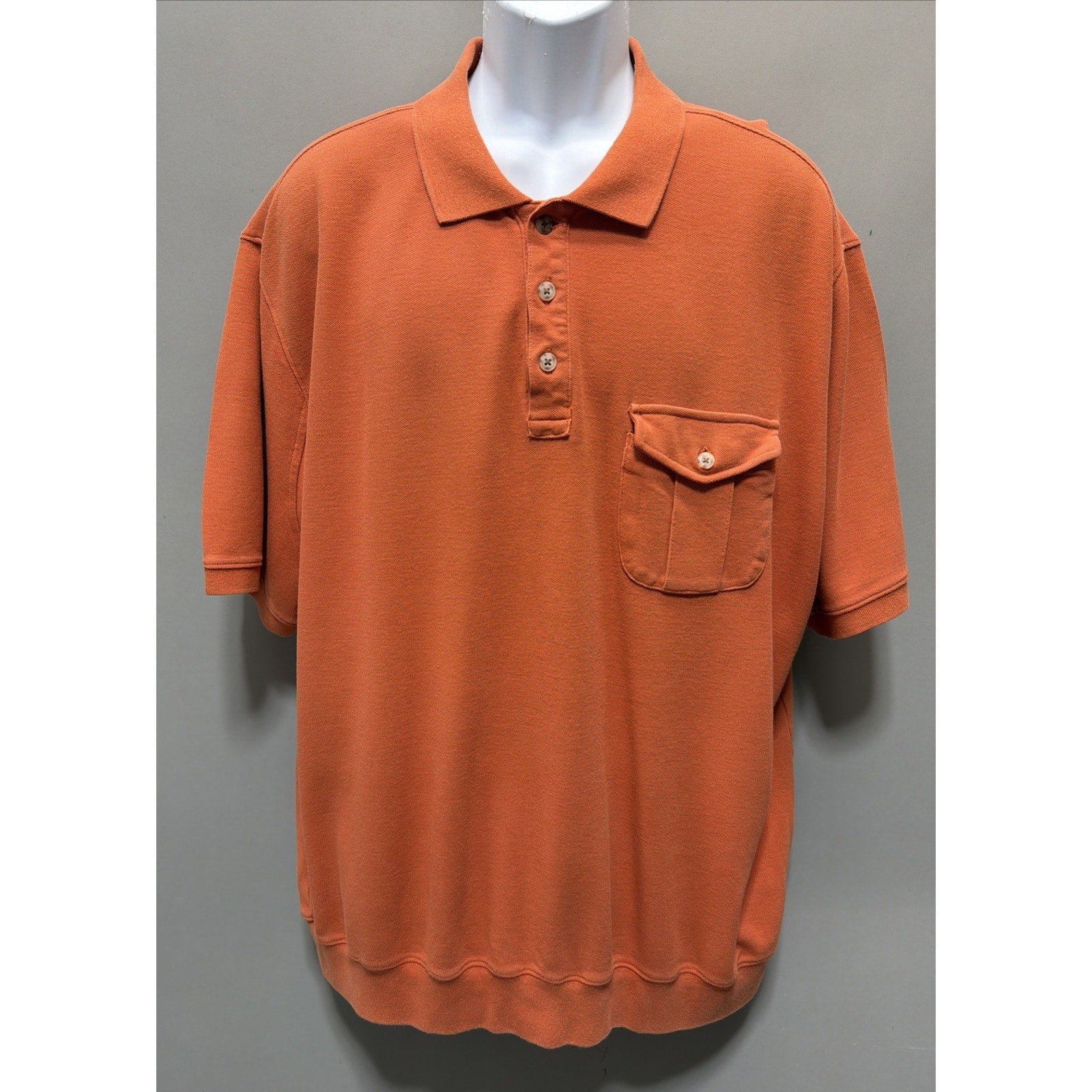 Duluth Trading Co. Polo Shirt Mens XL Orange Short Sleeve Outdoors Pocket Work