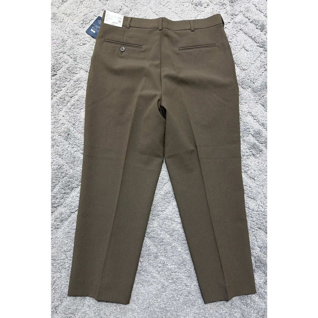 David Taylor Heather Tan Flexslax Waistband Men's 40 x 27 Pants NWT Measure 35”