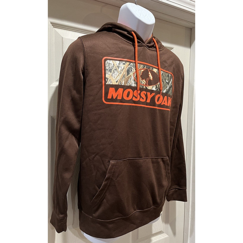 Colosseum Athletics Mossy Oak Hoodie Brown Orange Men's Size Small EUC