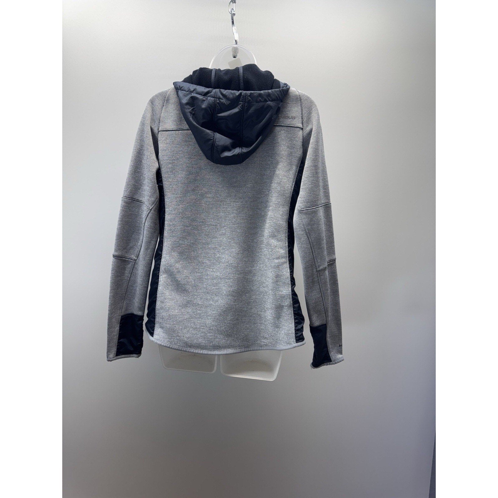 Under Armour Hoodie Women's Medium Running Shirt Grey Long Sleeve Full Zip Storm
