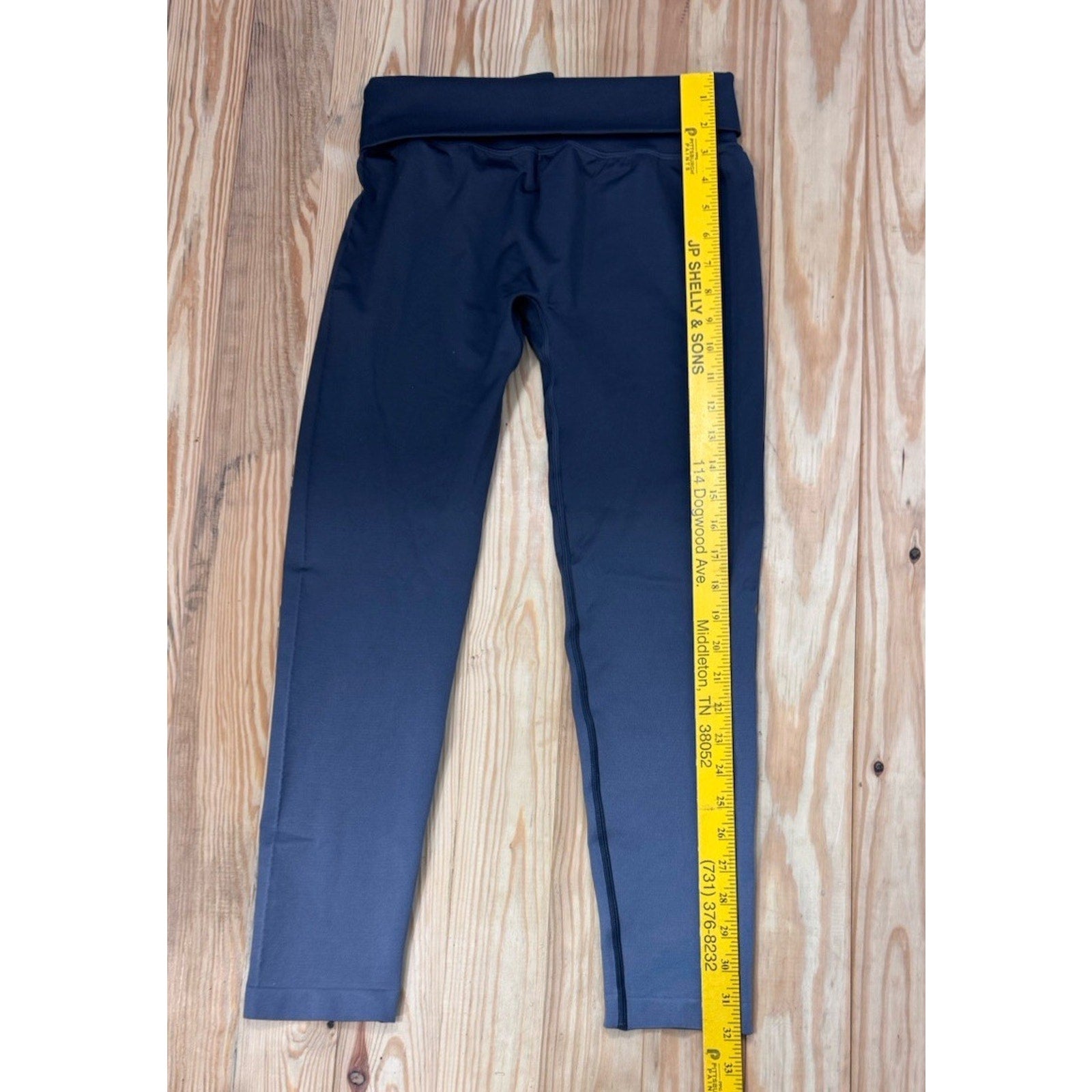 Yelete Womens Buttery Soft Leggings Pants Black Gray Ombré Stretch Size Large