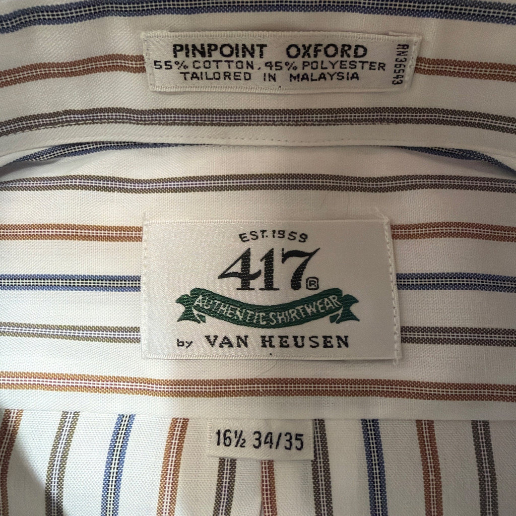 Vintage Van Heusen Men’s Single Needle Dress Shirt Pinpoint Oxford 16 34/35 NWT