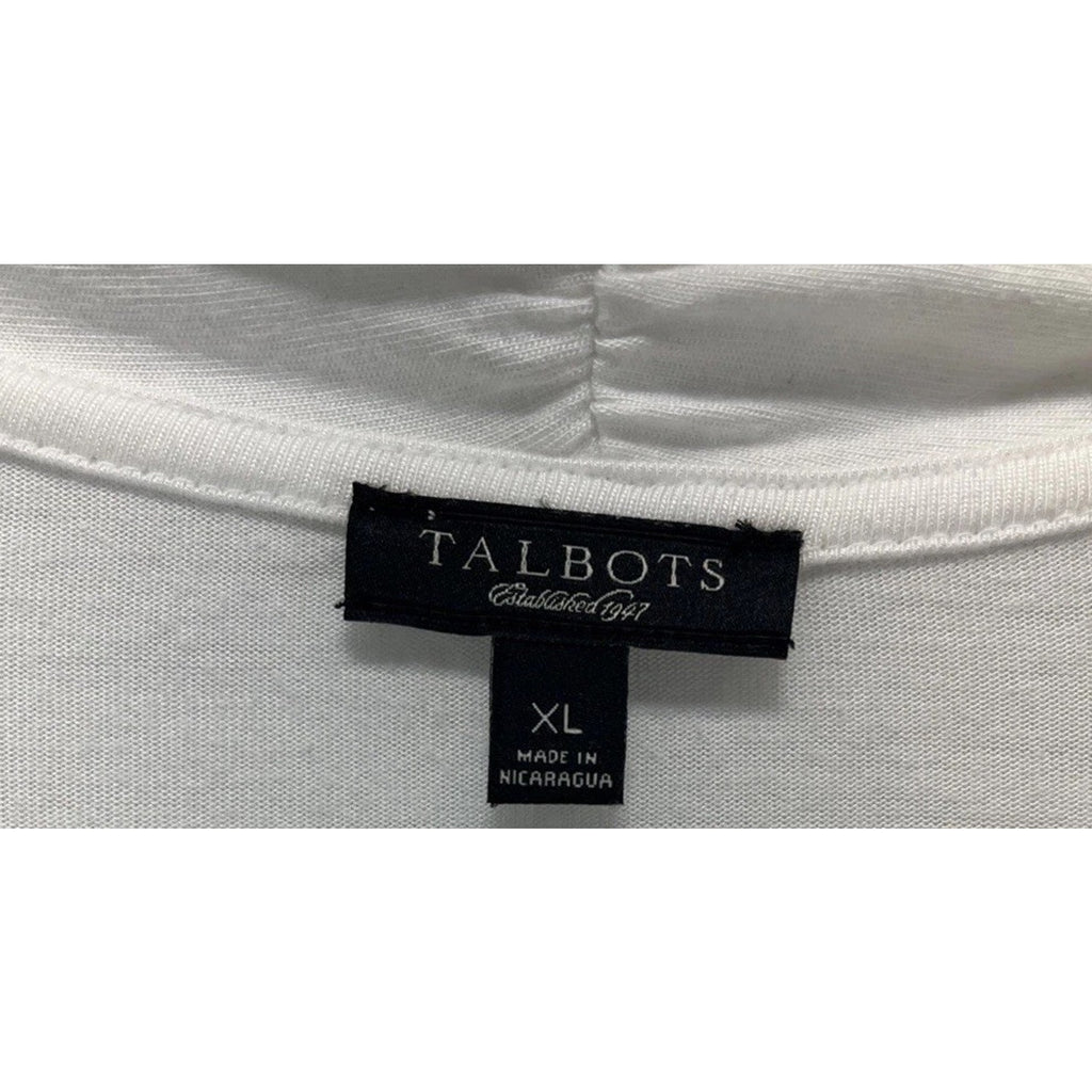 Talbots Collared Cardigan Sweater Size:XL Rayon Long Sleeve White