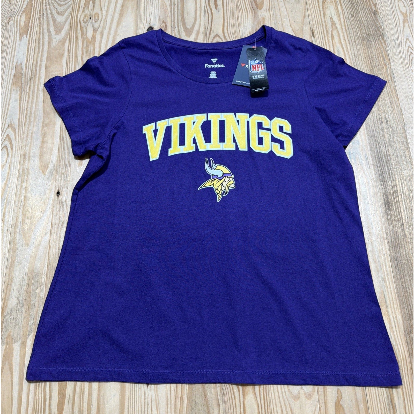 Fanatics NFL Minnesota Vikings T-shirt Womens 1X Purple Short Sleeve New