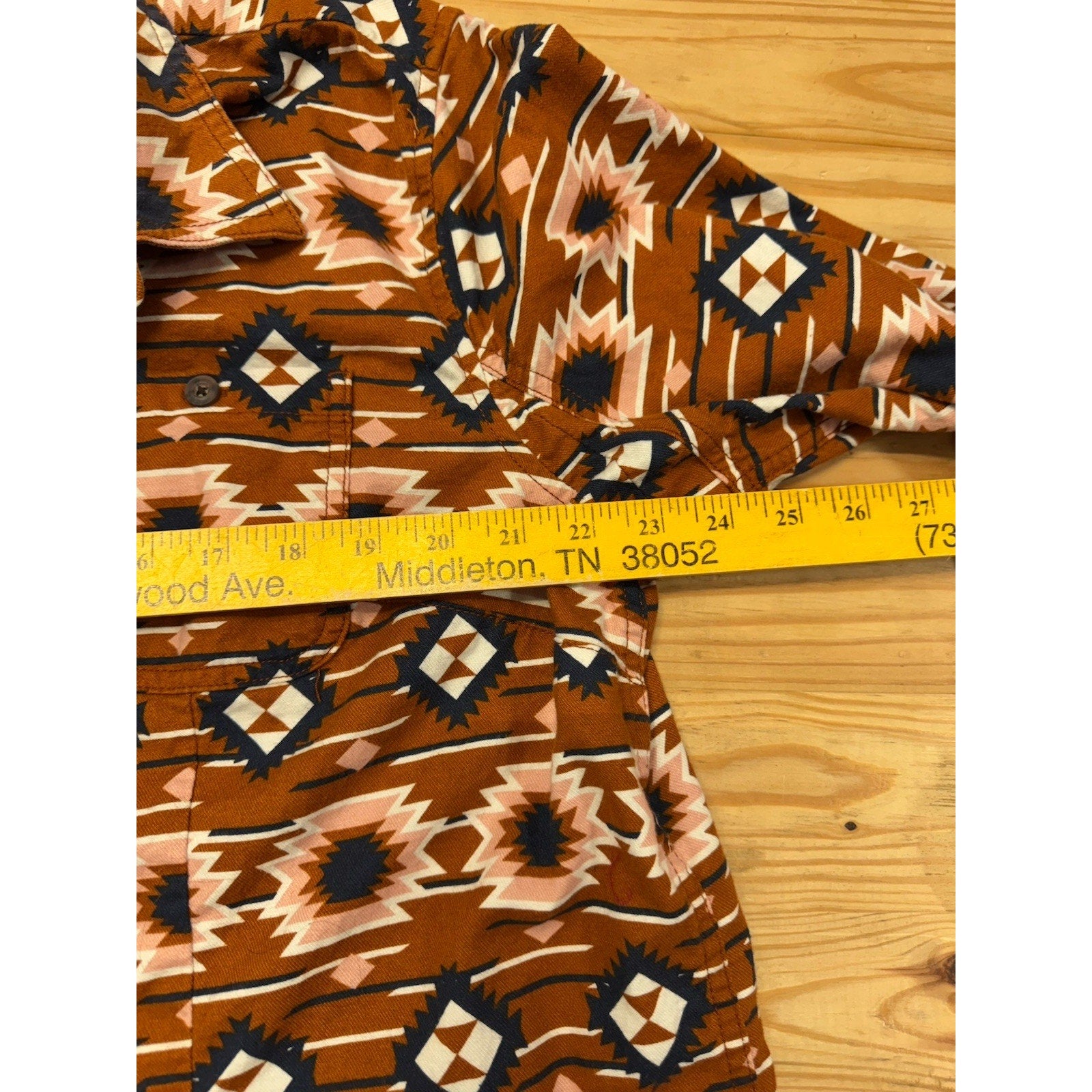Duluth Trading Aztec Western Button Shirt Women’s X-Large Brown