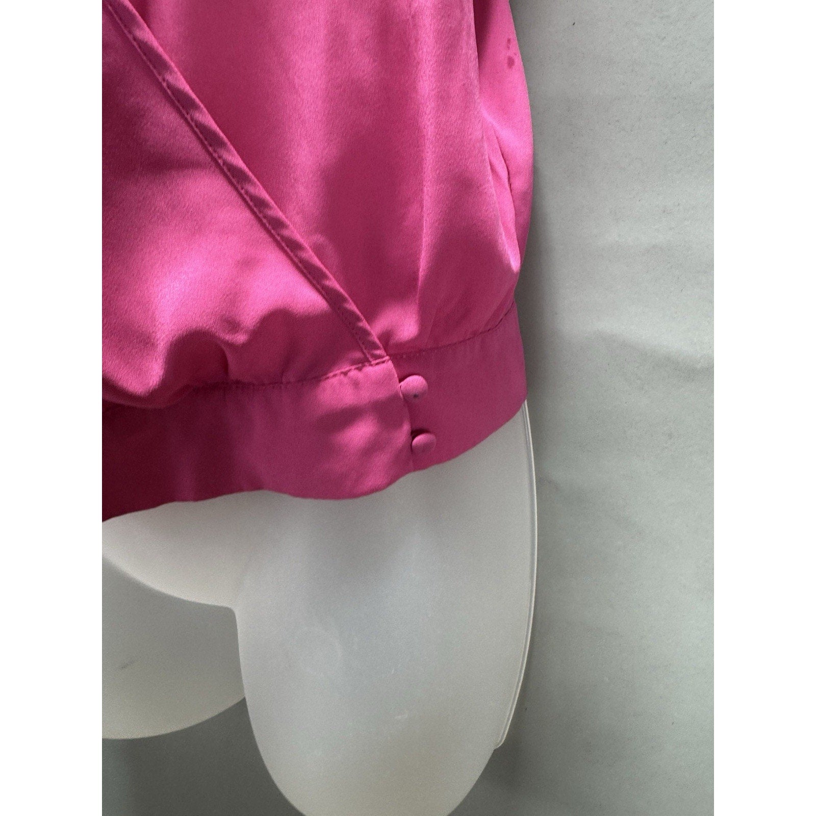 GUESS Los Angeles Women Small Pink Satin Wrap Cami Tank Top Sleeveless Blouse