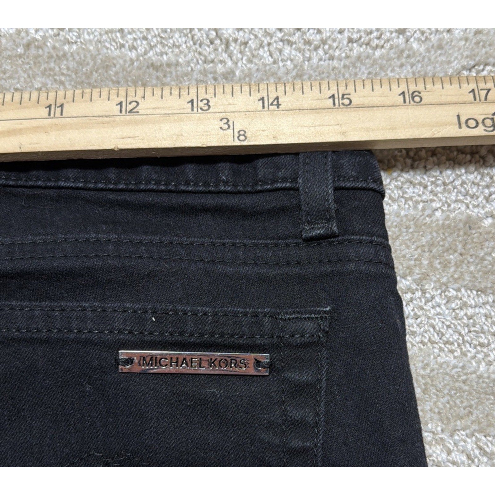 Michael Kors Izzy Skinny Black Mid Rise Stretch Jeans Size 6