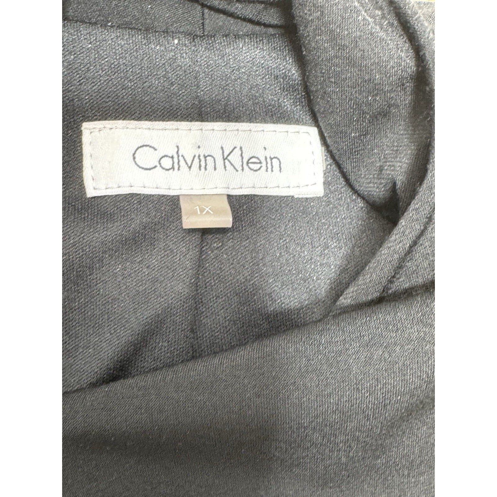 CALVIN KLEIN Solid Black Drape Formal Open Jacket Women’s Size 1X