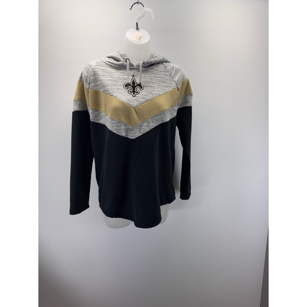 NFL New Orleans Saints Pullover Hoodie Gray Black Women’s M