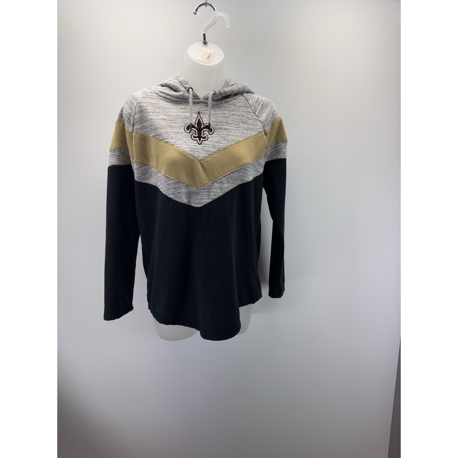 NFL New Orleans Saints Pullover Hoodie Gray Black Women’s M