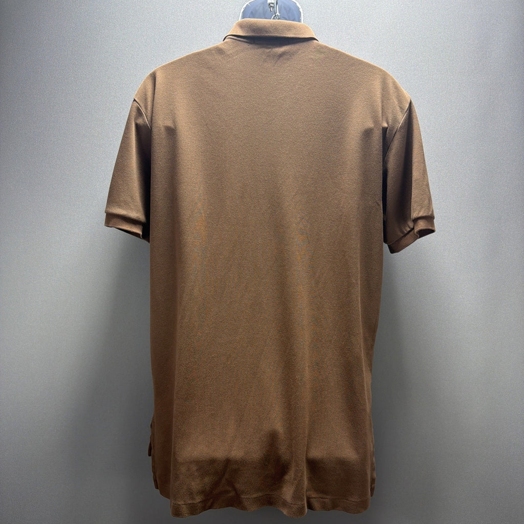 Vtg 1990s Polo Ralph Lauren Jersey Polo Shirt Mens M Brown Short Sleeve Preppy