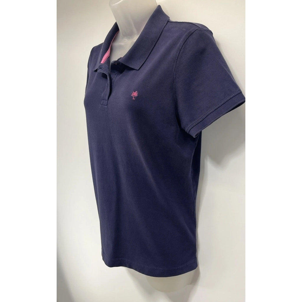 LILLY PULITZER Girls Blue Pima Cotton Short Sleeved Resort Fit Polo Shirt XL