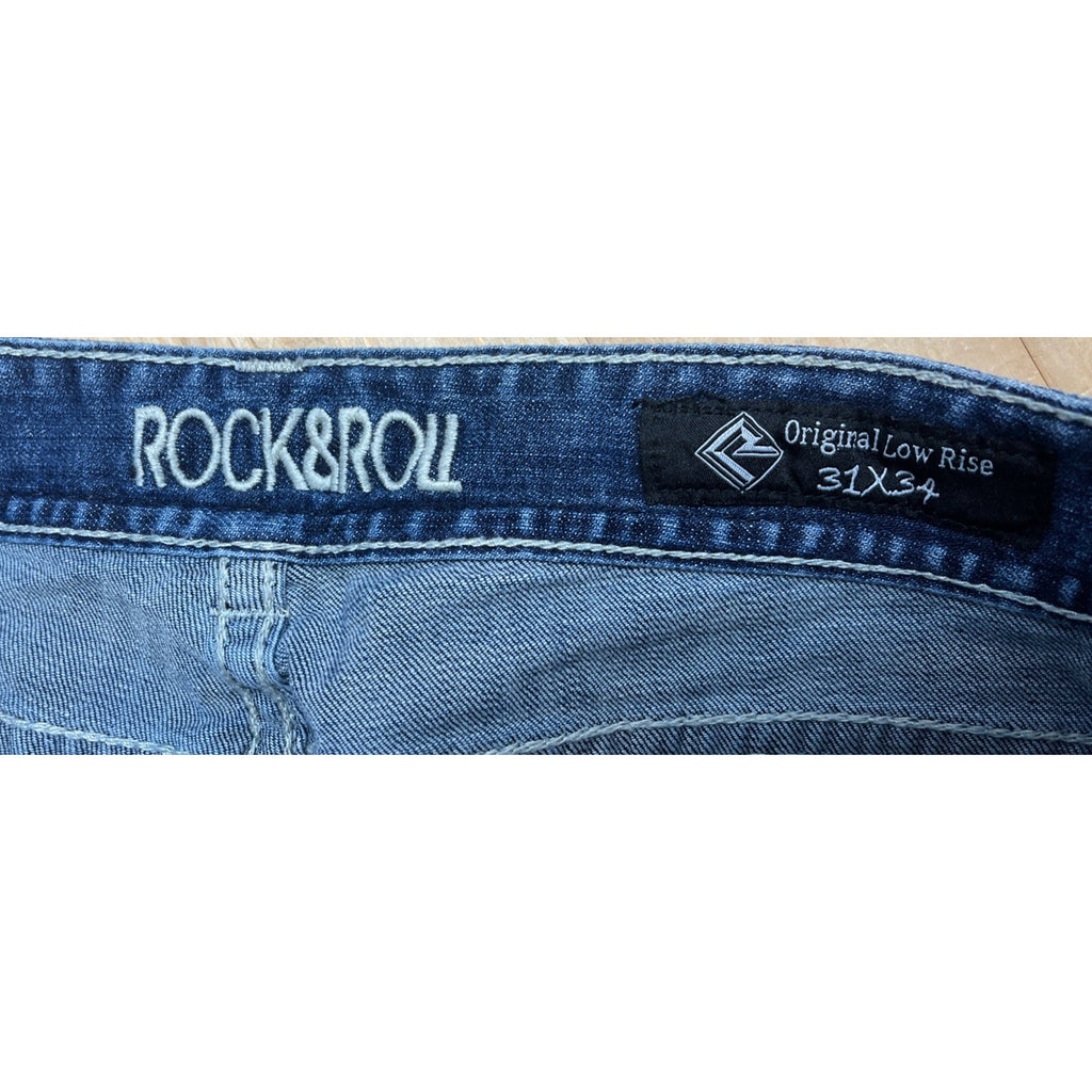 Rock & Roll Cowgirl Bootcut Women’s Jeans Size 31x34 Low Rise Embellished