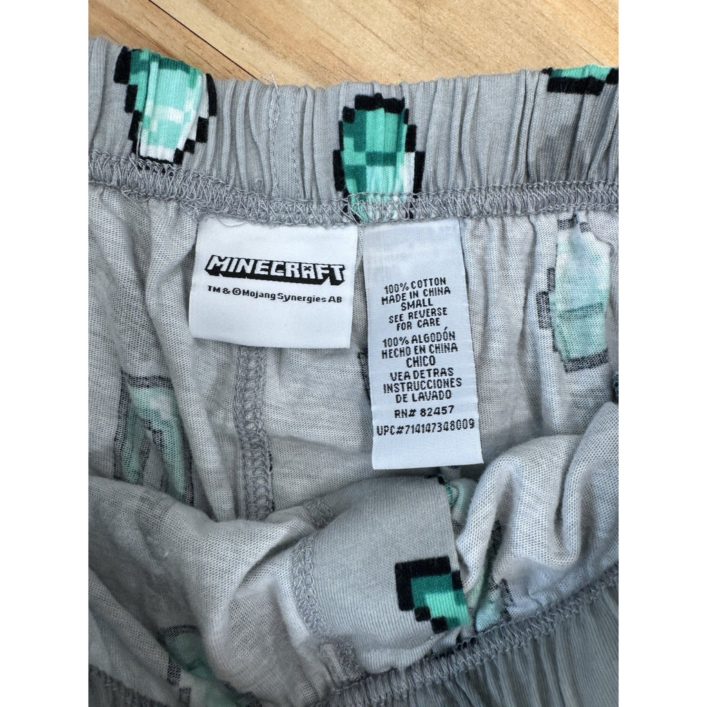 Minecraft Men’s Diamond, Diamond Armor Gray Printed Lounge Sleep Pants Small