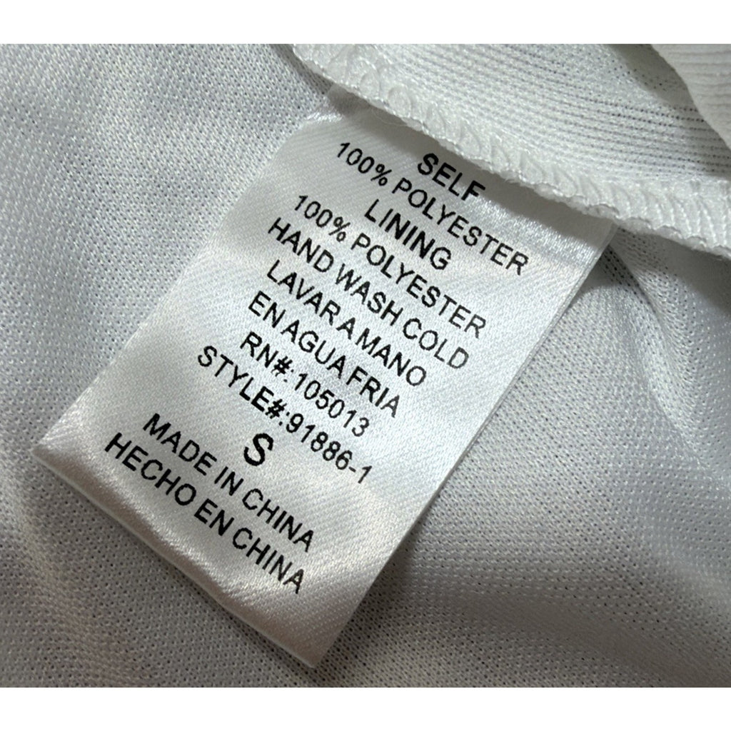 NWT White Micro Floral Embroidered Shift Dress Sz S Bride Bridal Shower Feminine