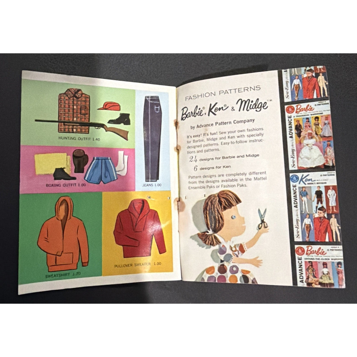 Vintage 1962 Booklet Mattel Barbie and Ken and Midge Clothes