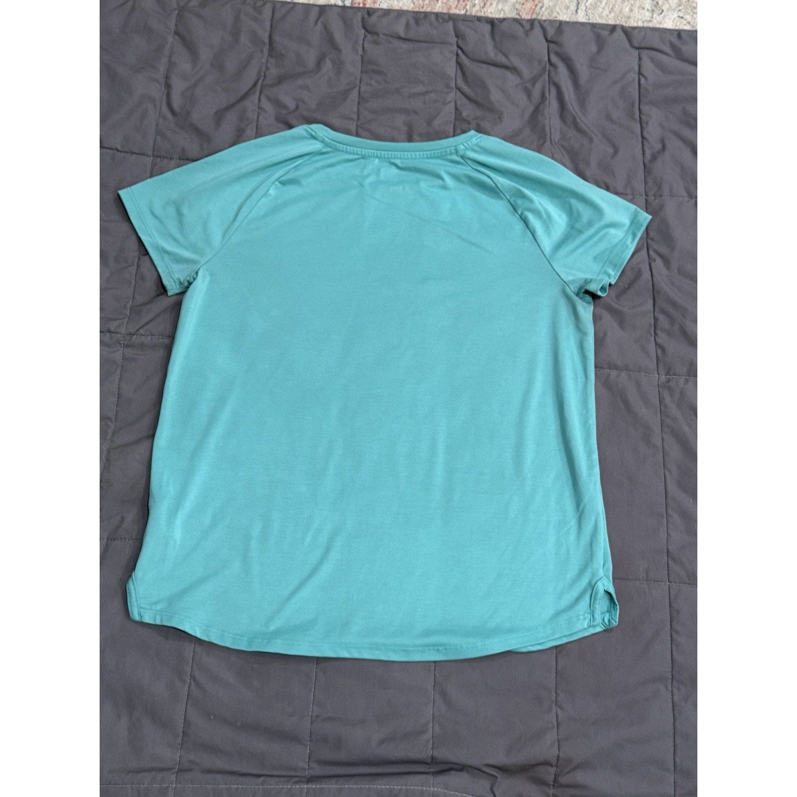 Athletic Works Girls Active Short Sleeve Tee Small 10/12 Plus Blue Soft