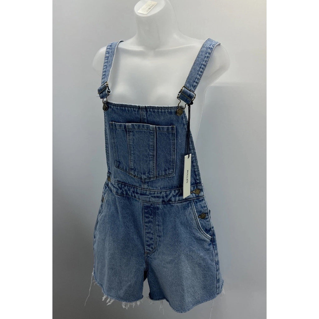 NWT Rolla’s Original Short High Rise Cut Off Jean Overalls Women’s Size 8