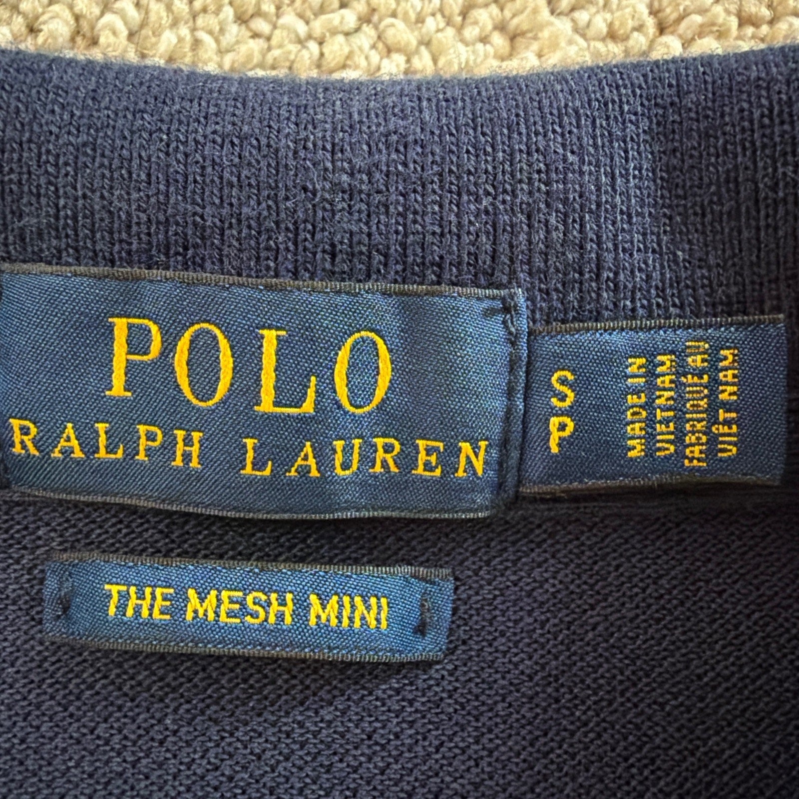 Polo Ralph Lauren Mesh Mini Shirt Dress Sz S Navy Golf Tennis Sport Navy Blue