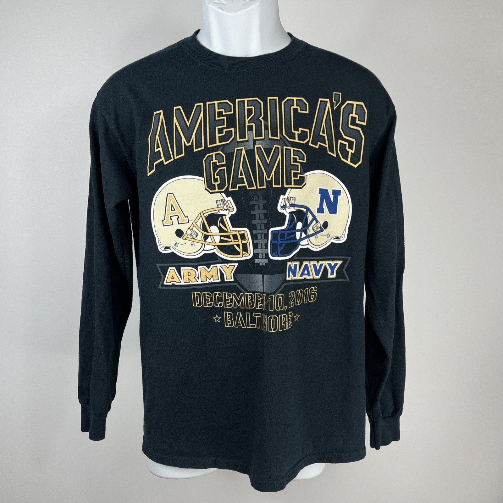 2016 Navy Midshipmen Army America's Game Football Long Sleeve Shirt Mens M Black