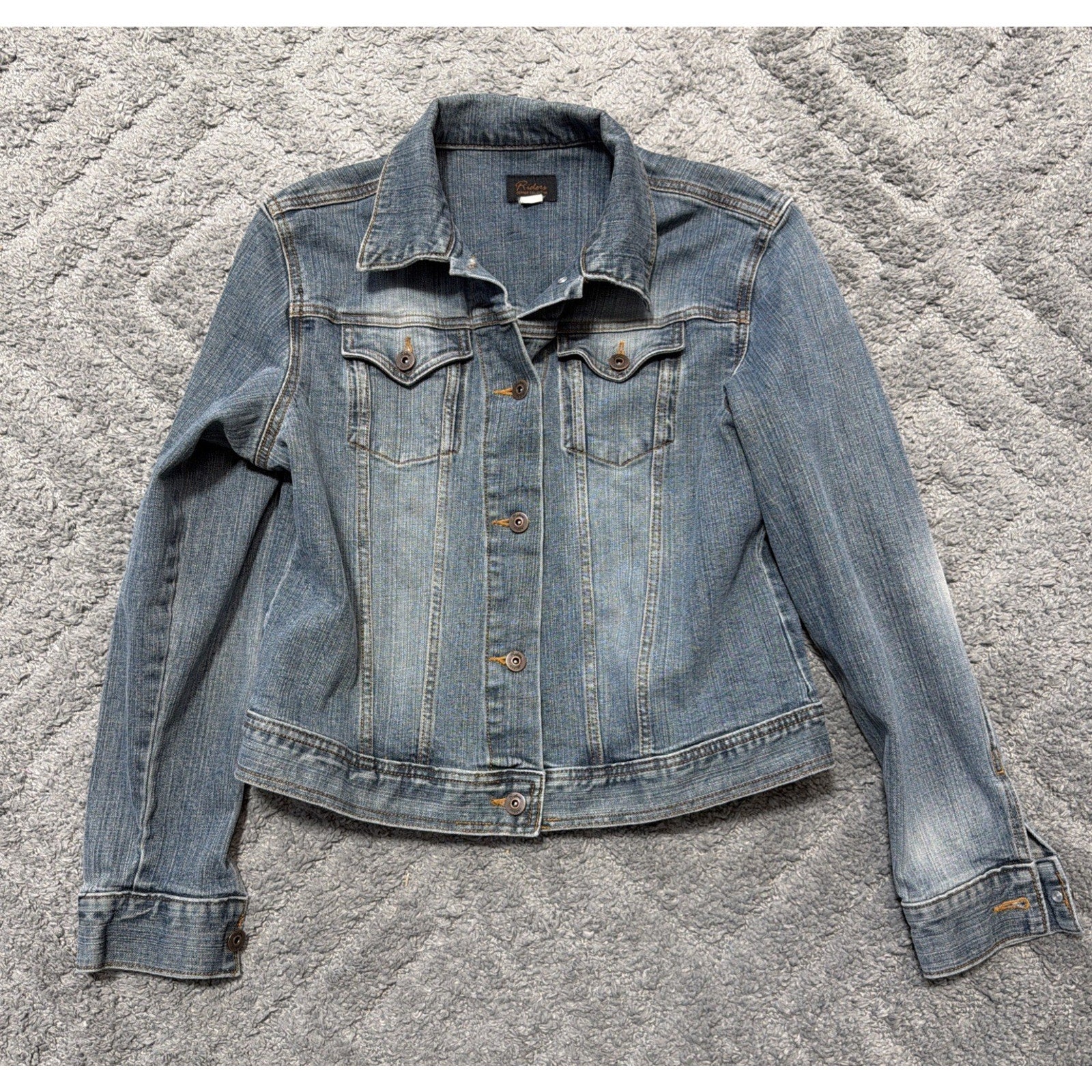 Riders Copper Collection Denim Jacket Women M Trucker Cropped Boyfriend