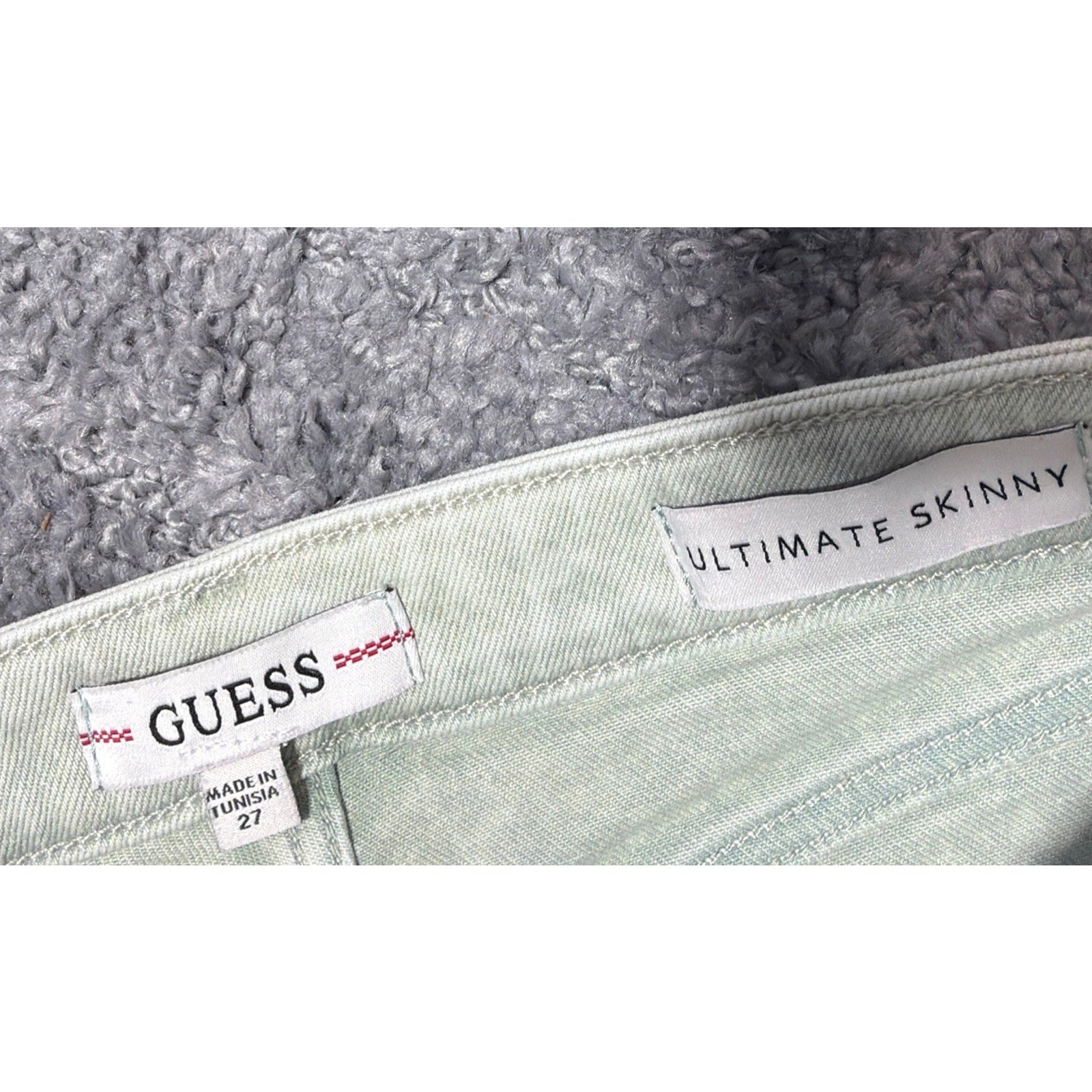 GUESS-Womens Jeans Ultimate Skinny Green Distressed Denim Size 27