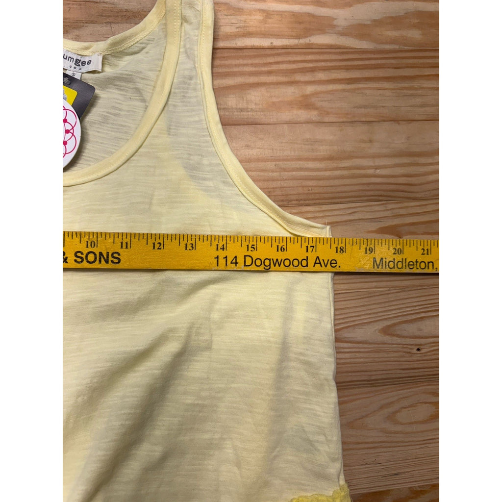 Umgee USA sleeveless Ruffled Top Yellow Women’s S Racerback