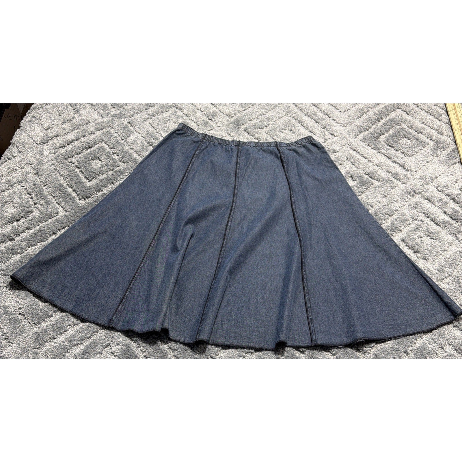 J Jill Skirt Womens Denim A Line Flare Boho Cowgirl size XL New