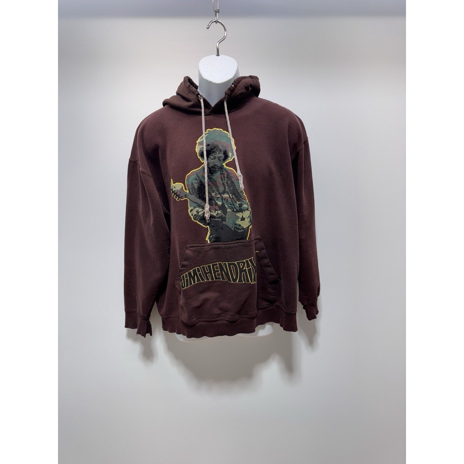 Jimi Hendrix 2006 Destroyed Brown Hoodie Sweatshirt Men’s Size Large