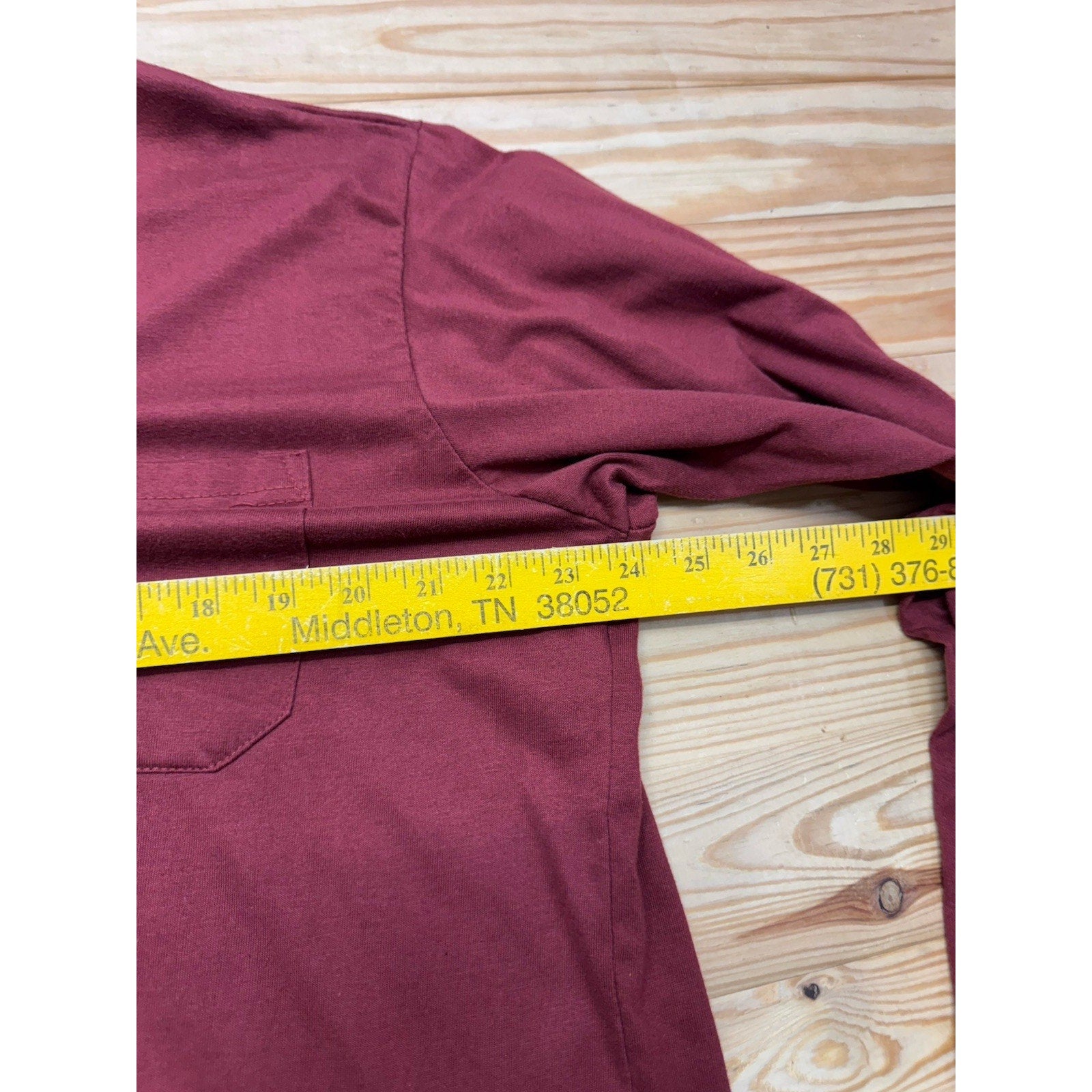 Vintage Haband Men's Maroon Long Sleeve V-Neck Thermal Shirt Size XL
