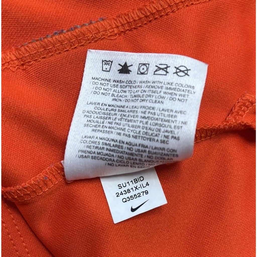 Nike Illinois Fighting Illini Orange Coaches Hot Route Dri Fit Polo Size Medium