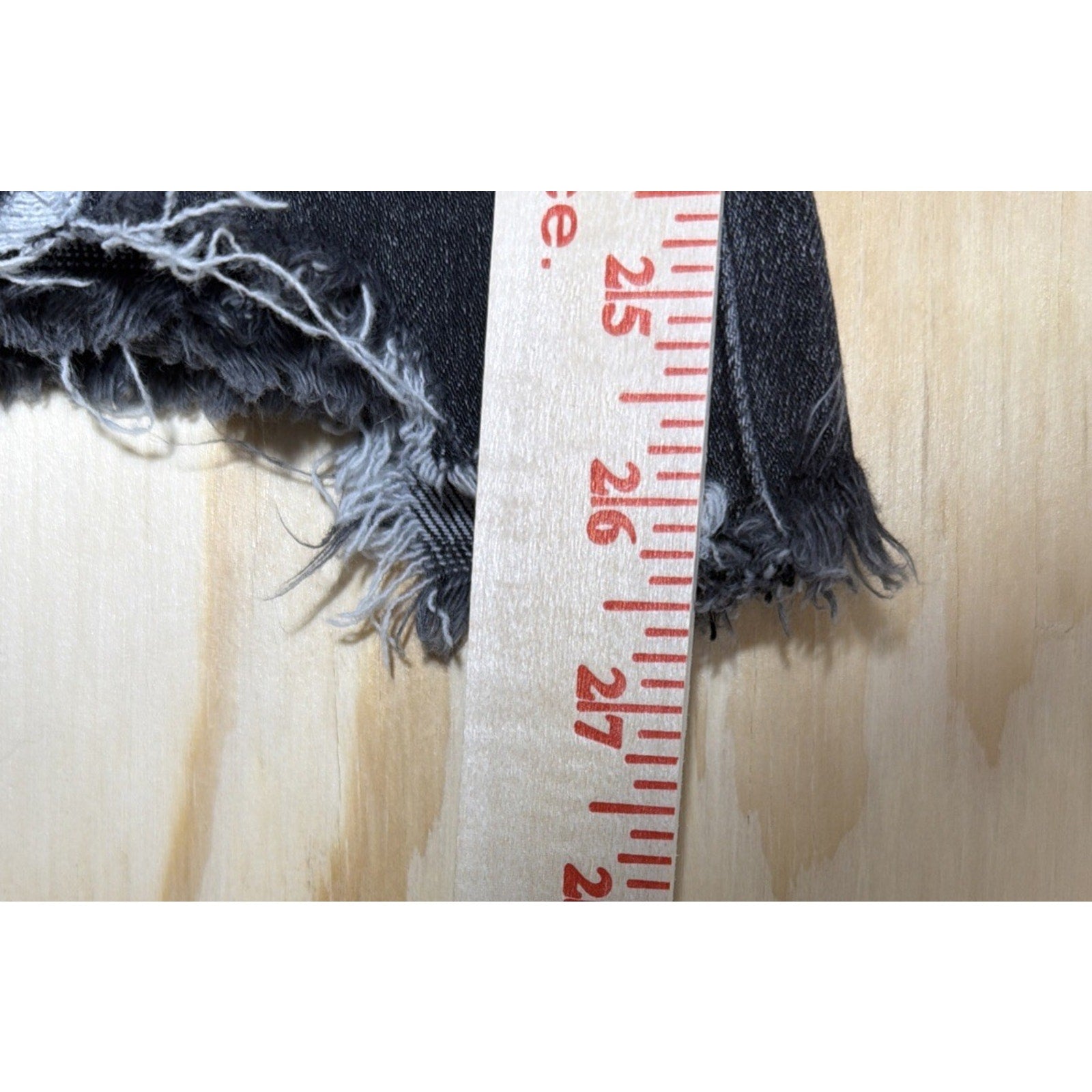 RISEN Raw Hem Cropped High Rise Flared Leg Black Washed Denim Jeans 5/27