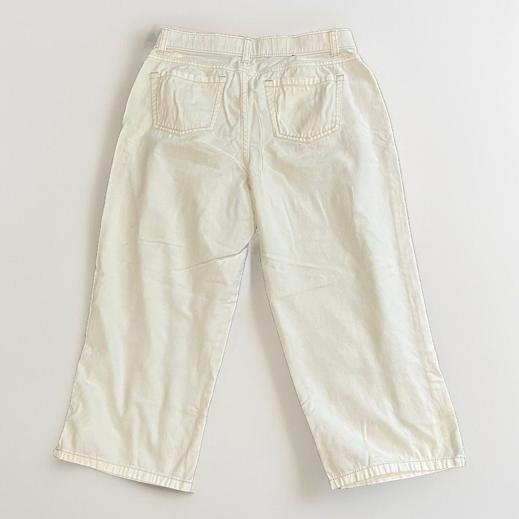 Merona Women's White Wide-Leg Capri Mid Rise Pants Size 4