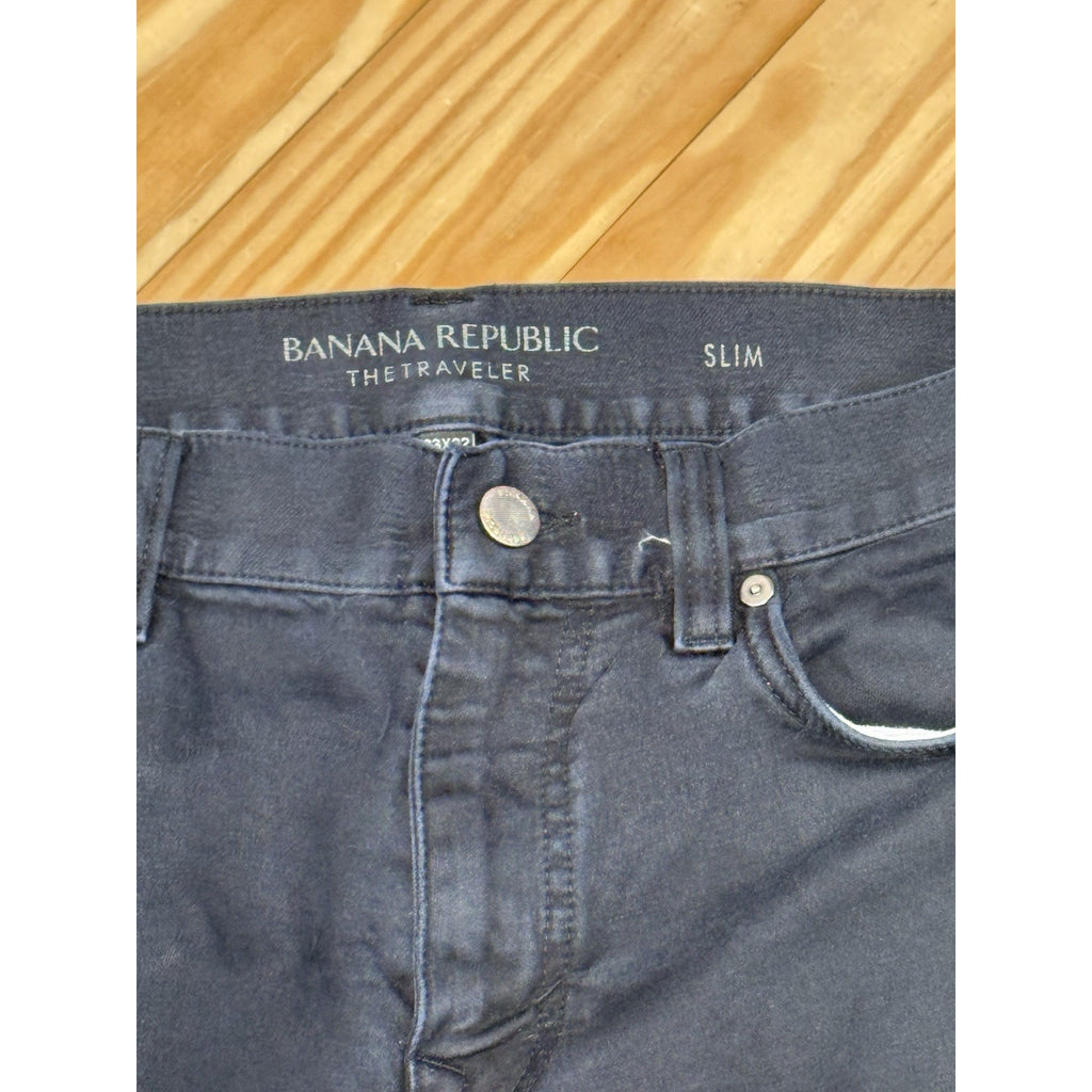 Banana Republic Black Denim Traveler Athletic Slim Fit Stretch Men’s Size 33X32