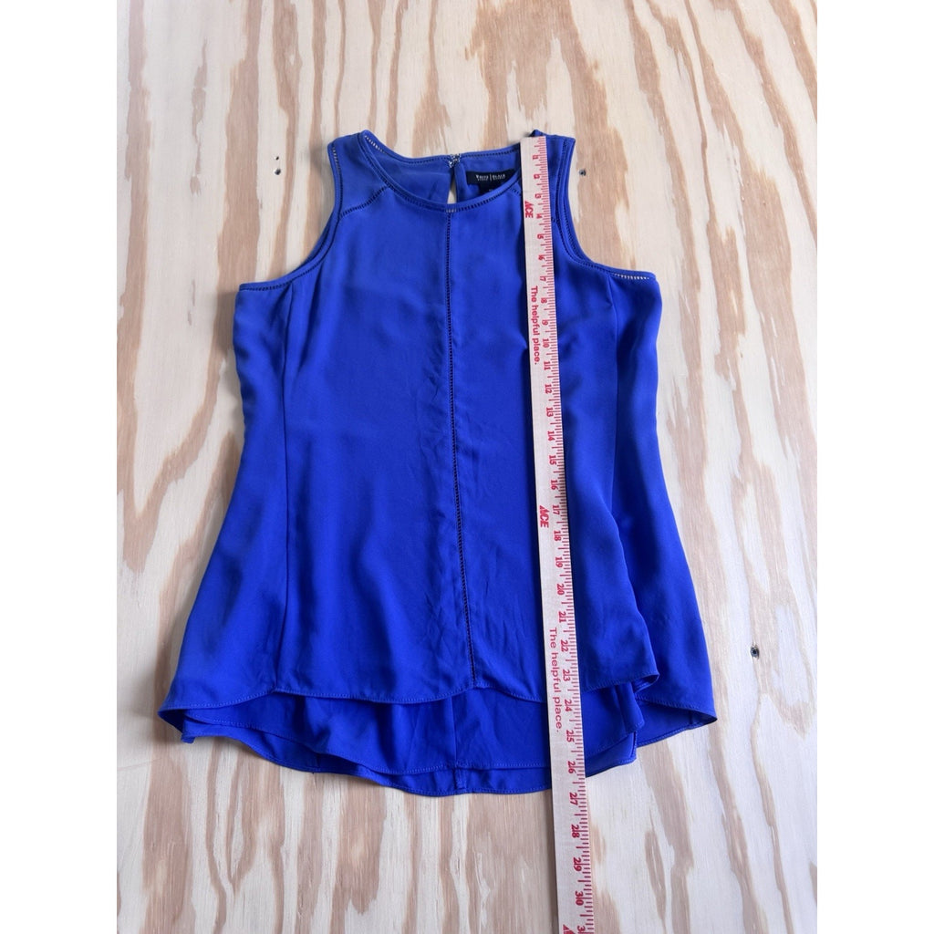 WHBM White House Black Market XS Ultra Marine Sleeveless Blouse NWT $78