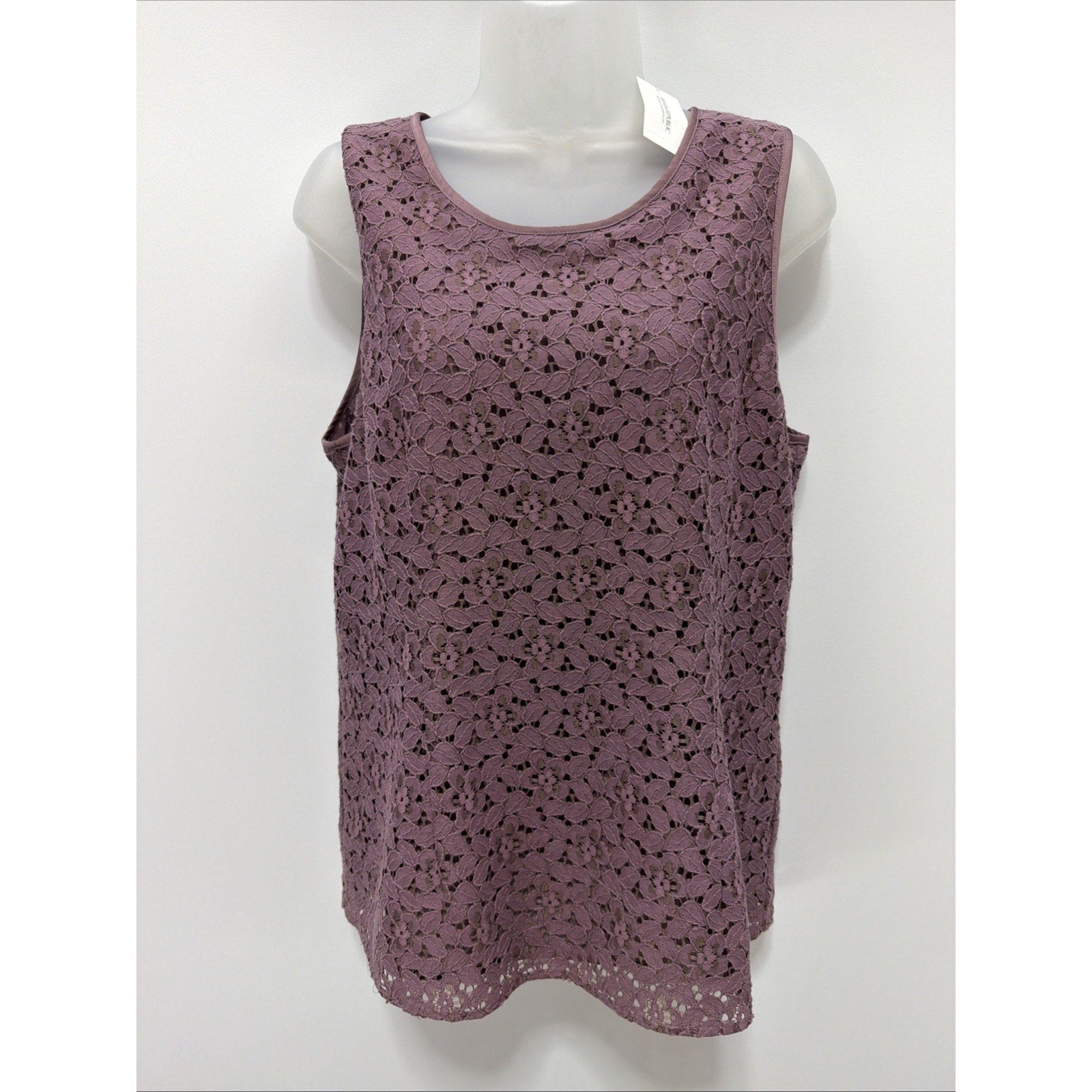 Banana Republic Mauve Purple Floral Zip Back Top Lined Tank 14 NWT