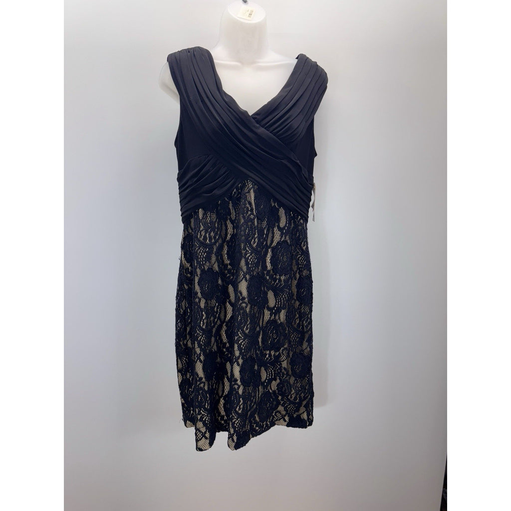 David's Bridal Sleeveless Black Lace Beaded Dress Size 16