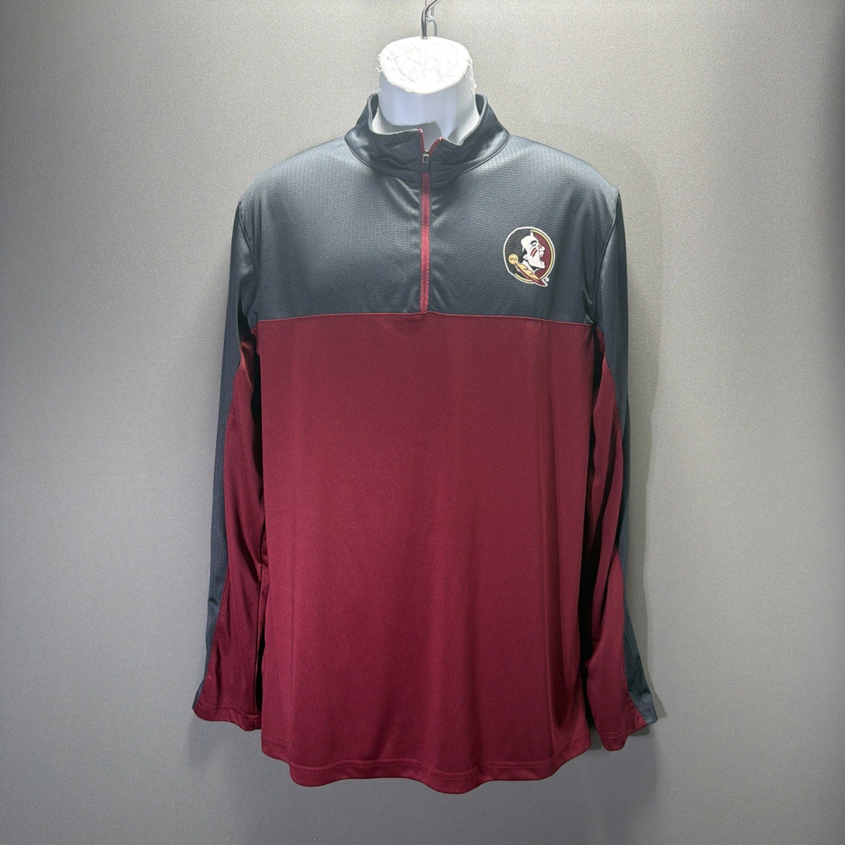 FSU Colosseum Mens L Military Quarter 1/4 Zip Pullover Florida State Seminoles