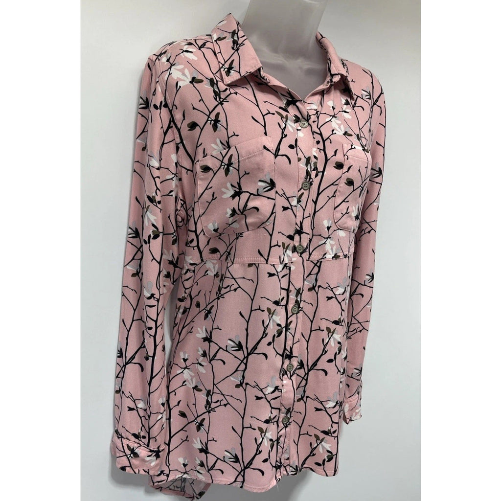 Westbound Floral Blossom Print Casual Button down Shirt Size M