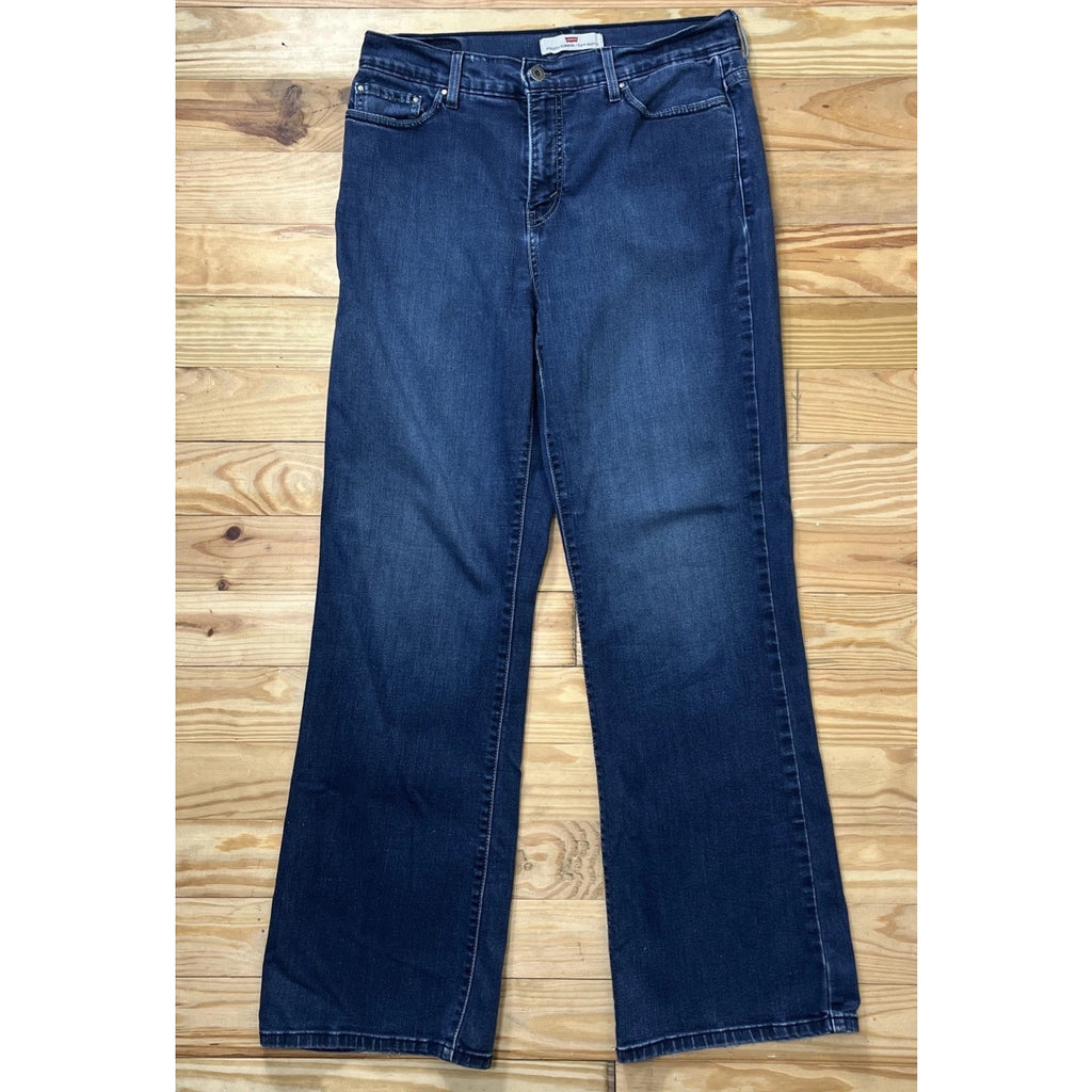 Levi's Perfectly Slimming 512 Bootcut Jeans Women's Size 14 Blue Rhinestone