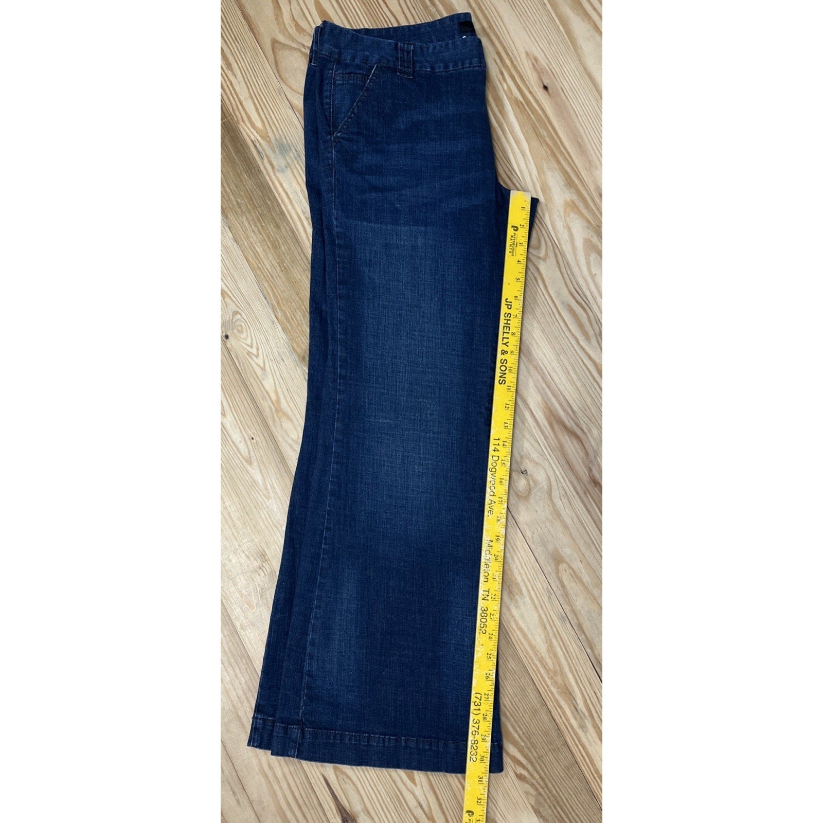 Calvin Klein Womens Flared Denim Jeans Y2K 90s Slim Trousers Pants Size 16