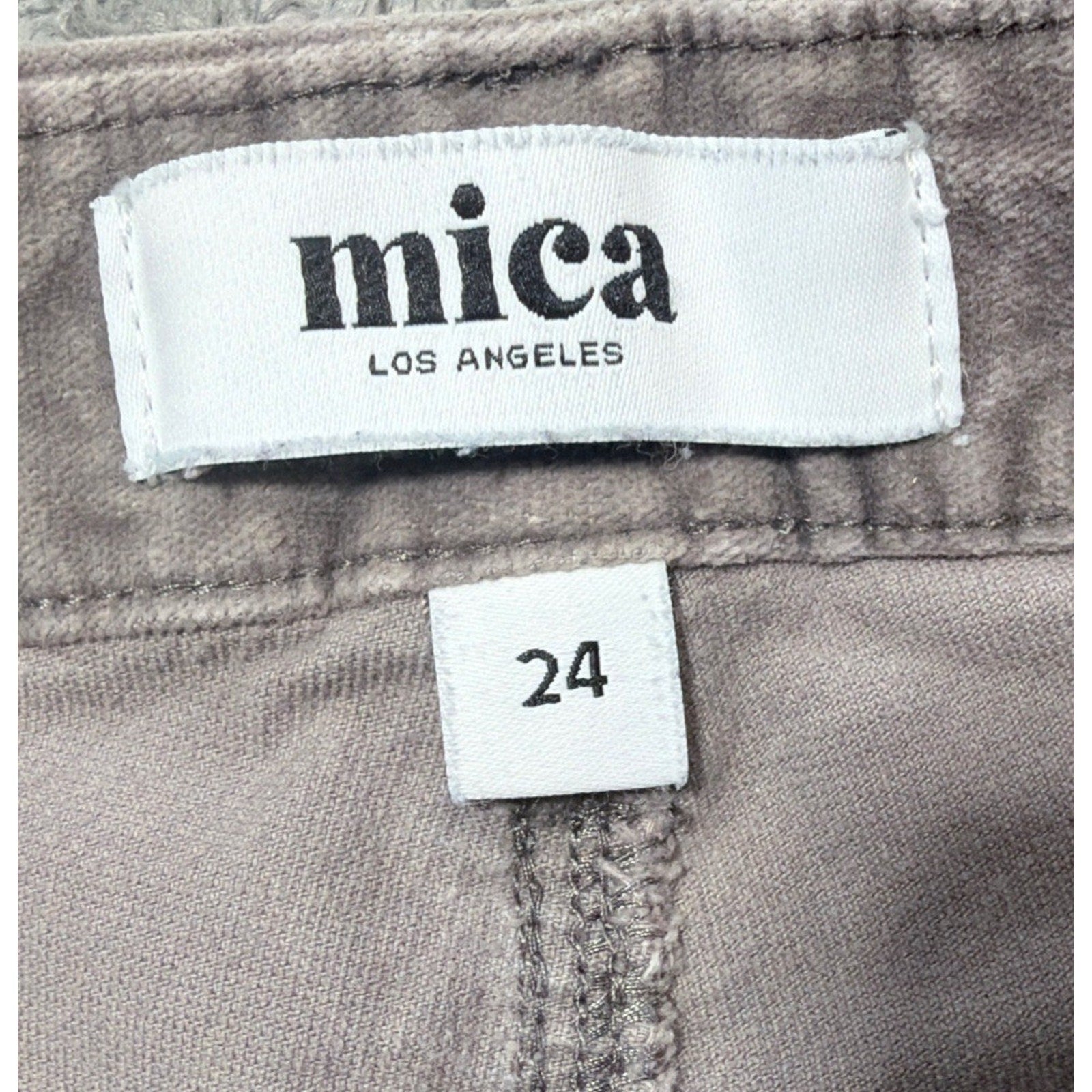 Mica Los Angeles Denim Size 24 Velvet Taupe High Rise Flare Leg Pant