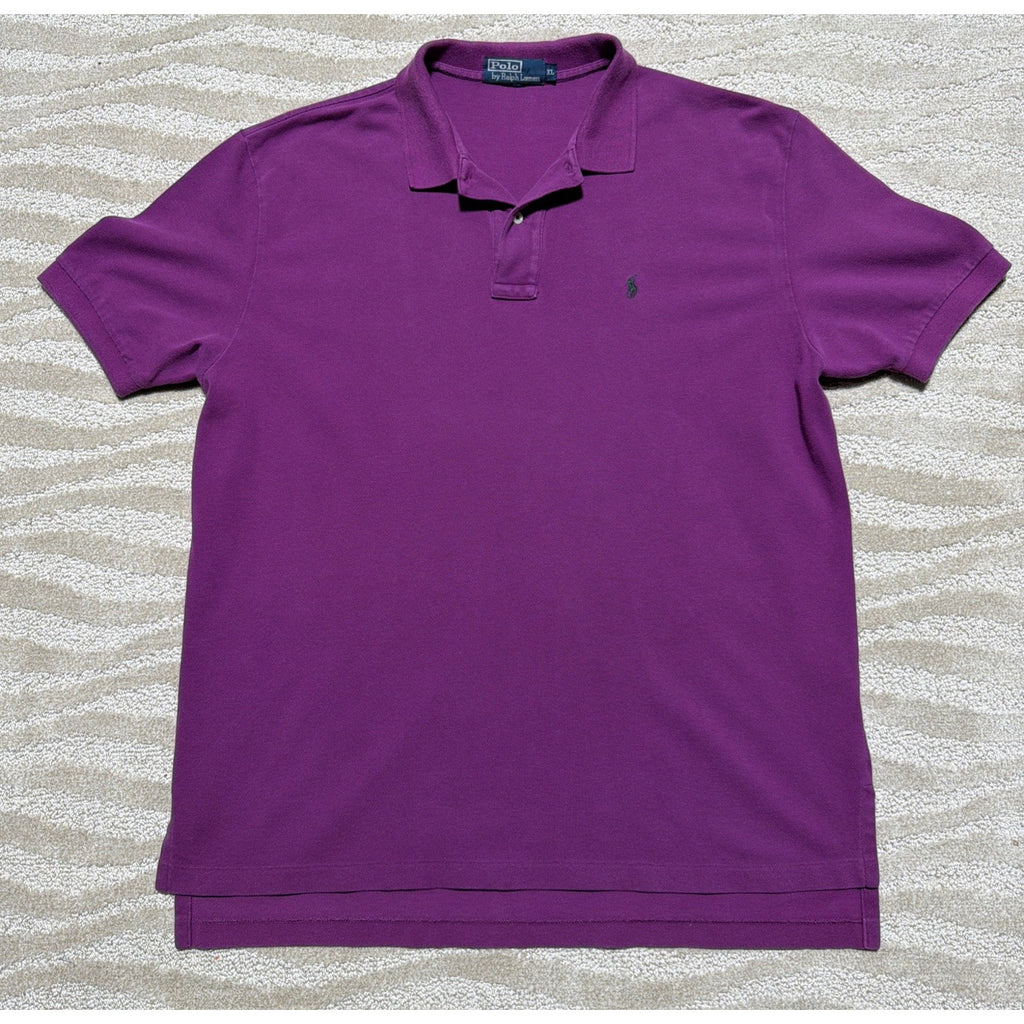 Vintage Polo Ralph Lauren Shirt Mens XL Purple Cotton Golf Rugby Polo Made USA