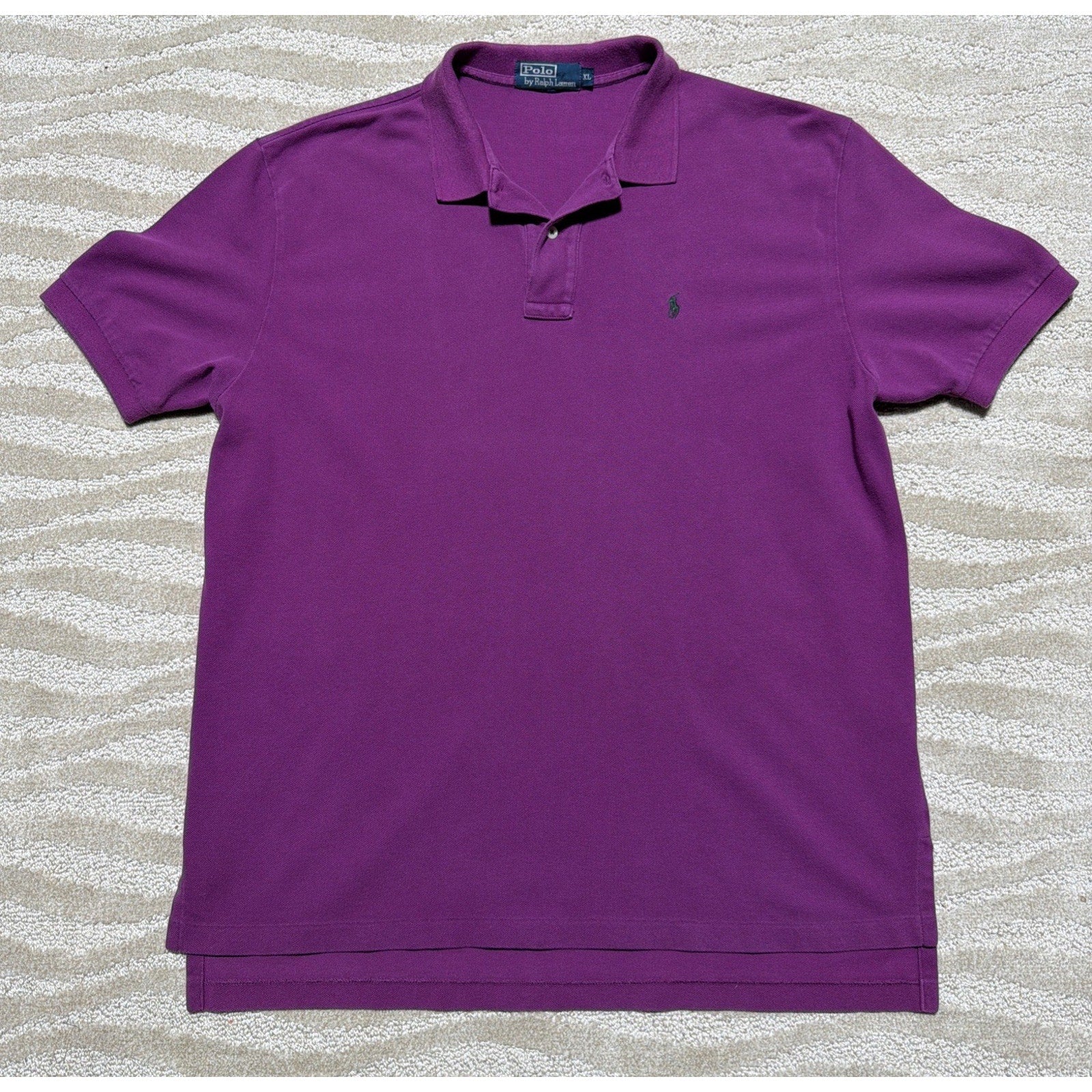Vintage Polo Ralph Lauren Shirt Mens XL Purple Cotton Golf Rugby Polo Made USA