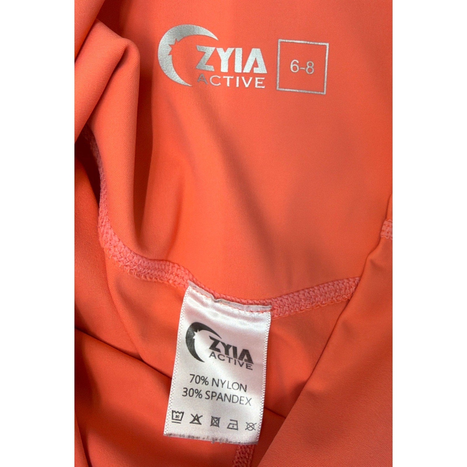 ZYIA ACTIVE Women’s Coral LASER CUT High Rise 7/8 Length Leggings Size 6–8