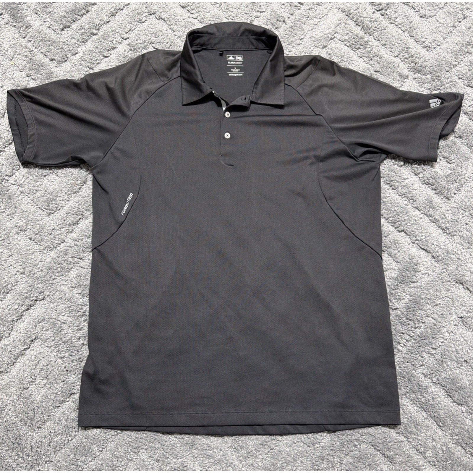 ADIDAS CLIMACOOL FORMOTION MEN'S GOLF POLO SHIRT BLACK L POLYESTER